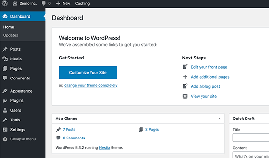 Panel De Wordpress