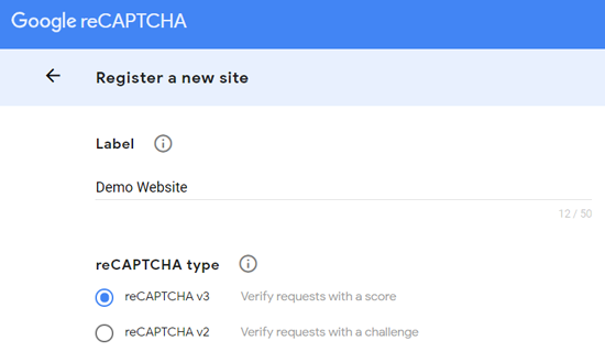 Registre Un Nuevo Sitio Para Google Recaptcha