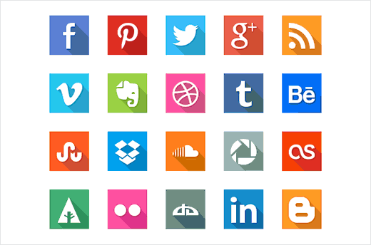 40 Iconos Planos De Redes Sociales
