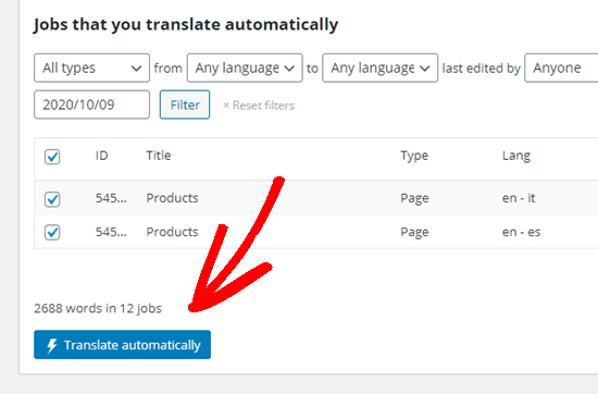 Haga Clic En El Botón Para Ejecutar El Traductor De Grupo Automático