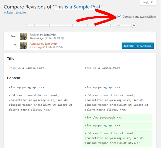 Compare Dos Revisiones