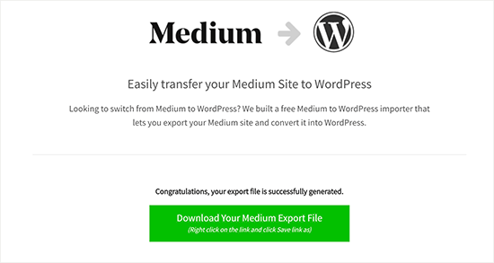 Descargue El Archivo De Exportación Medium Compatible Con Wordpress