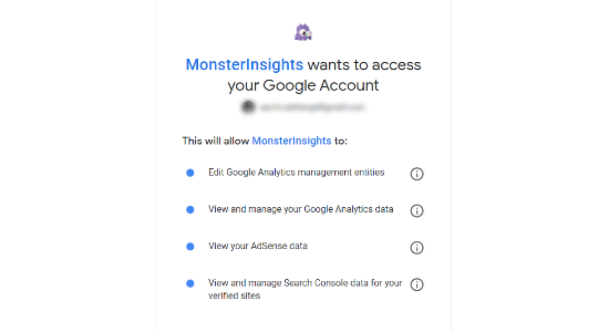 Permitir Que Monsterinsights Acceda A La Cuenta De Google