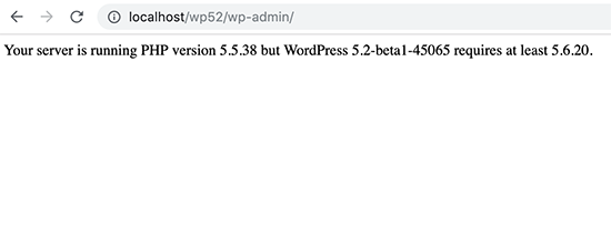 Aviso De Versión De Php En Wordpress 5.2 Beta