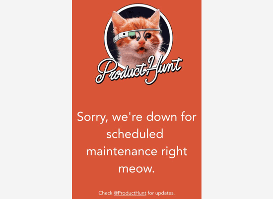 Página De Mantenimiento De Product Hunt
