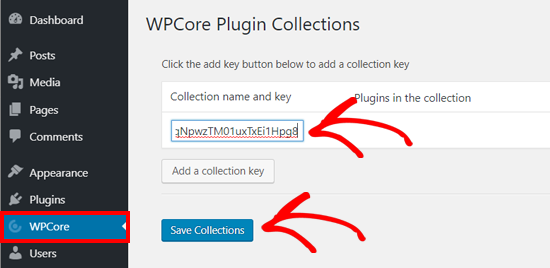 Registrar La Clave De Colección De Plugins De Wpcore En Wordpress