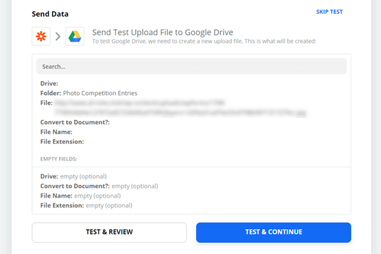 Enviar El Archivo De Prueba A Google Drive Usando Zapier