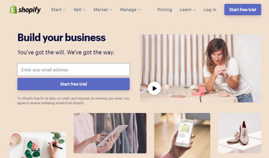 El Sitio Web De La Plataforma De Comercio Electrónico Shopify