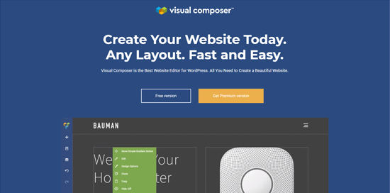 Complemento Visual Composer Website Builder
