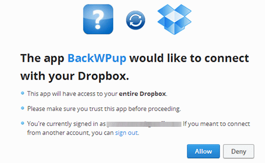 Dar Acceso A Backwpup A Su Cuenta De Dropbox