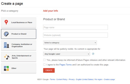 Google+ Agregar Información Para Páginas De Marca