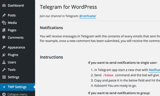 Configuración De Telegram Para Wordpress