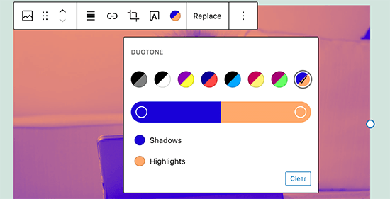 Filtros De Dos Colores Aplicados A Una Imagen En Wordpress 5.8