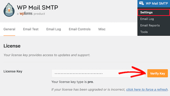 Ingrese La Clave De Licencia De Wp Mail Smtp